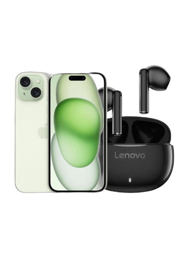 Apple Renewed - iPhone 15 128GB Green 5G With Facetime & Renewed - E310 True Wireless Stereo Earbuds, Bluetooth 5.3, 13mm Drivers, AI Call Noise Reduction, 20 Hours Playtime, USB-C Charging, Lightweight - Black , with 1-Year Replacement Warranty Bundle - Image 1